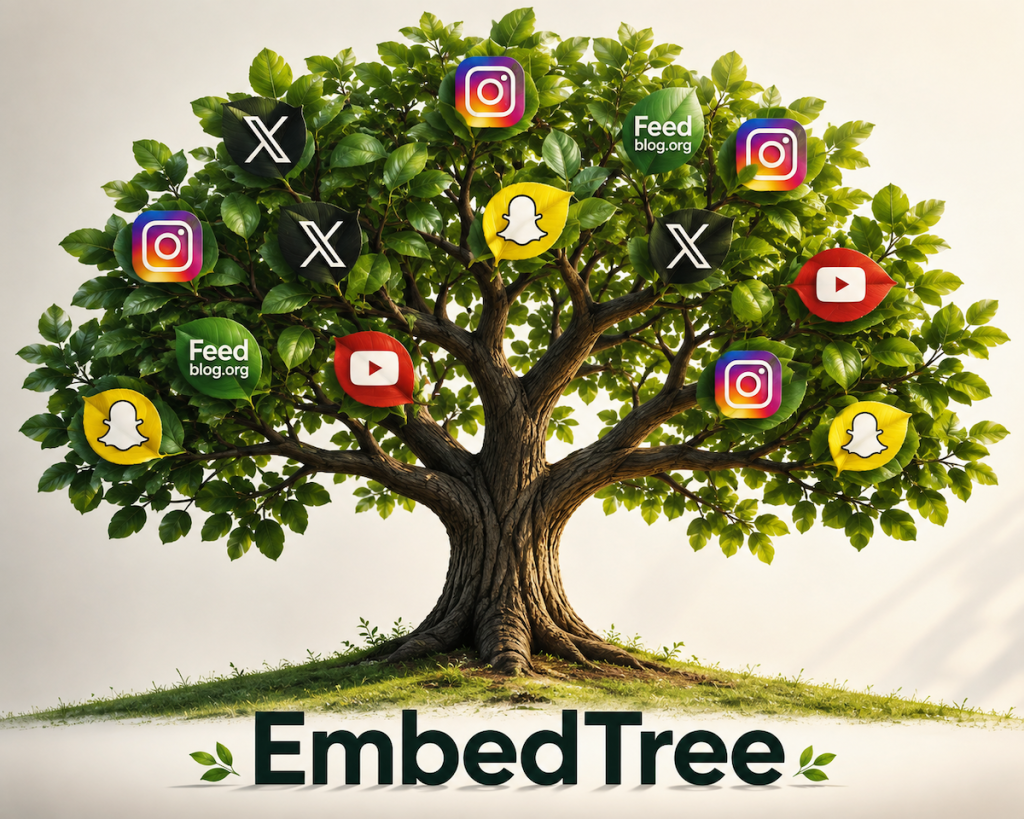 Where social media stuff embedtree sits in the site navigation